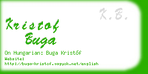 kristof buga business card