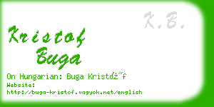 kristof buga business card